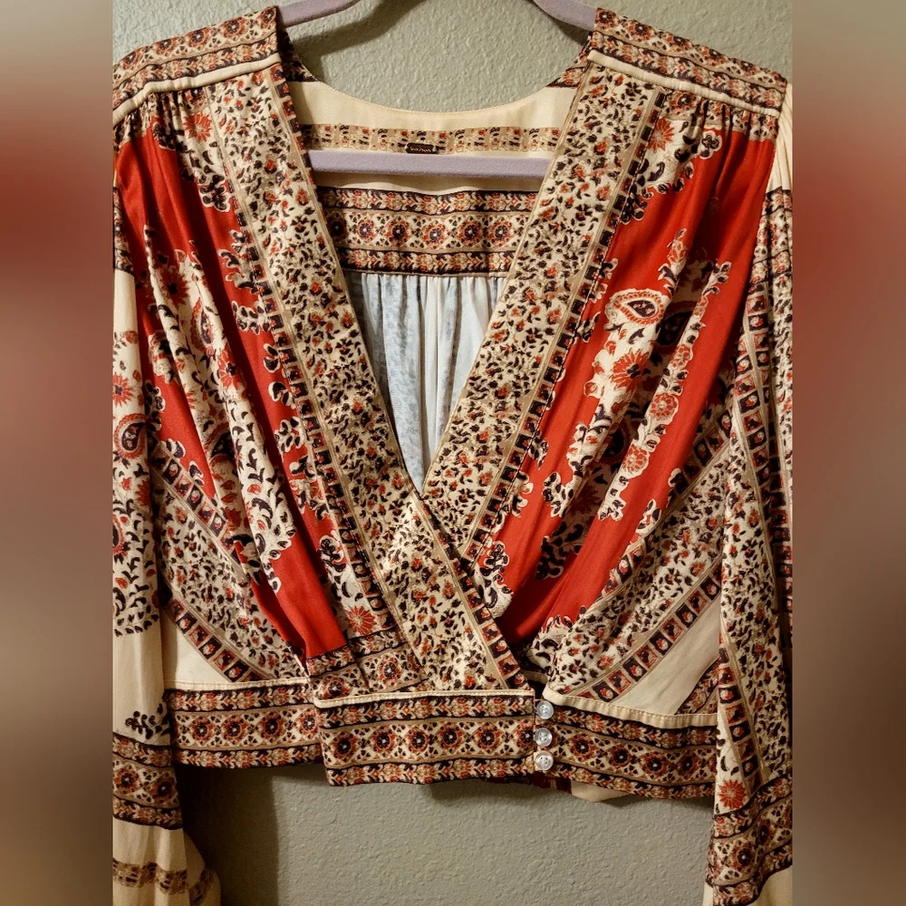 Free People bohemian style blouse. NWOT - Picture 5 of 6